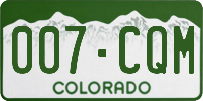 CO license plate 007CQM