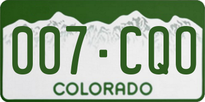 CO license plate 007CQO