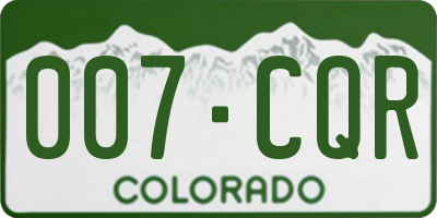 CO license plate 007CQR