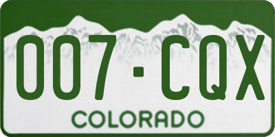 CO license plate 007CQX