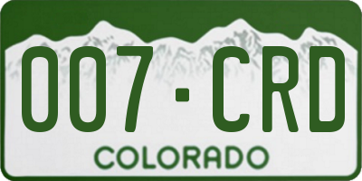 CO license plate 007CRD