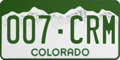 CO license plate 007CRM