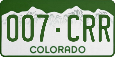 CO license plate 007CRR