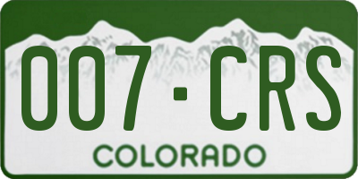 CO license plate 007CRS