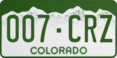 CO license plate 007CRZ