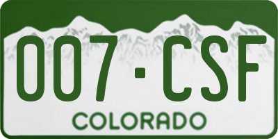 CO license plate 007CSF