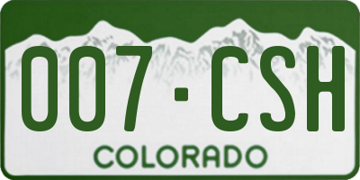 CO license plate 007CSH