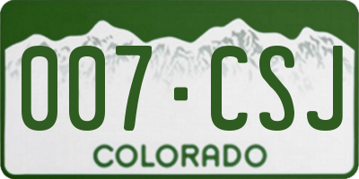 CO license plate 007CSJ