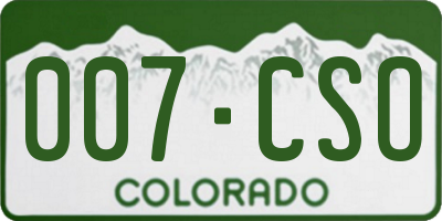 CO license plate 007CSO