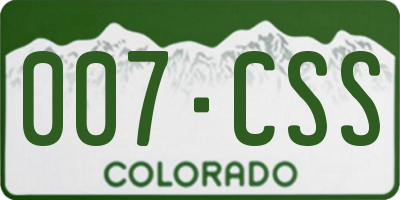 CO license plate 007CSS