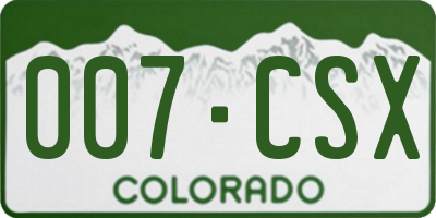 CO license plate 007CSX