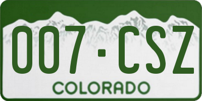 CO license plate 007CSZ