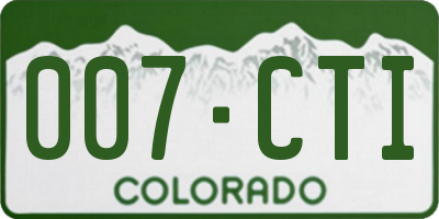 CO license plate 007CTI