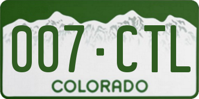 CO license plate 007CTL