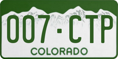 CO license plate 007CTP