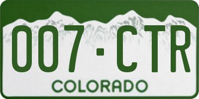CO license plate 007CTR