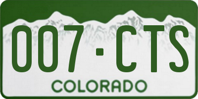 CO license plate 007CTS