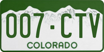 CO license plate 007CTV