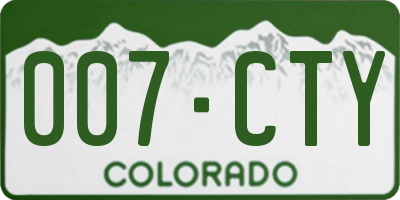 CO license plate 007CTY