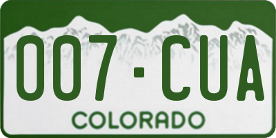 CO license plate 007CUA