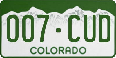 CO license plate 007CUD