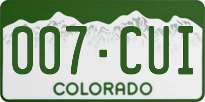 CO license plate 007CUI