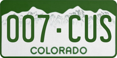 CO license plate 007CUS