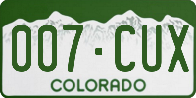 CO license plate 007CUX