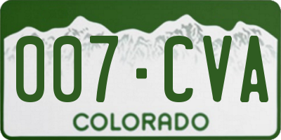CO license plate 007CVA
