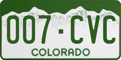 CO license plate 007CVC