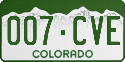 CO license plate 007CVE