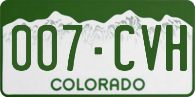 CO license plate 007CVH