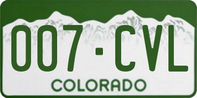 CO license plate 007CVL
