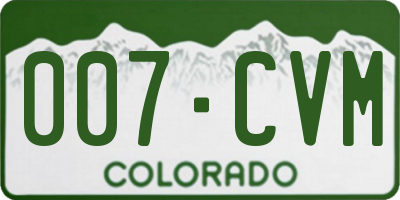 CO license plate 007CVM