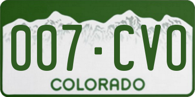 CO license plate 007CVO