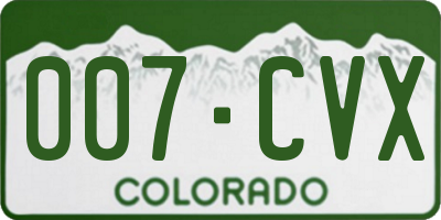 CO license plate 007CVX
