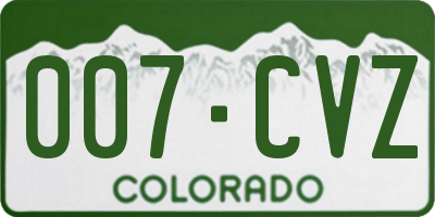CO license plate 007CVZ