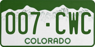 CO license plate 007CWC