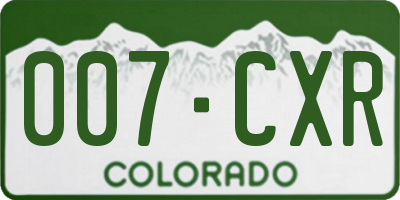 CO license plate 007CXR
