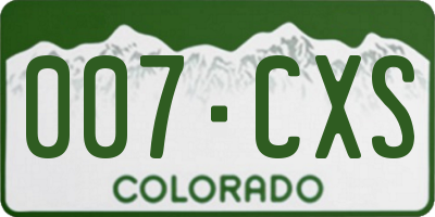 CO license plate 007CXS