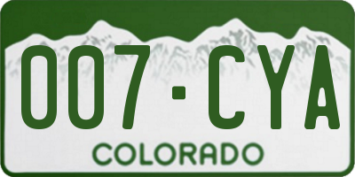 CO license plate 007CYA