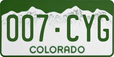 CO license plate 007CYG