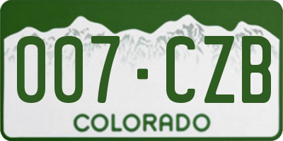 CO license plate 007CZB