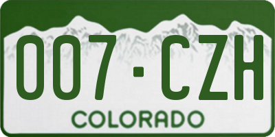 CO license plate 007CZH