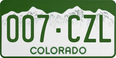 CO license plate 007CZL