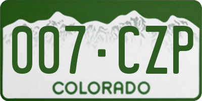 CO license plate 007CZP