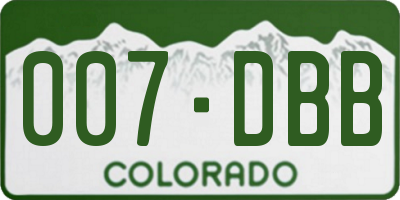 CO license plate 007DBB