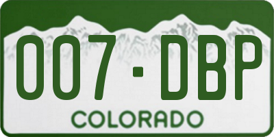 CO license plate 007DBP