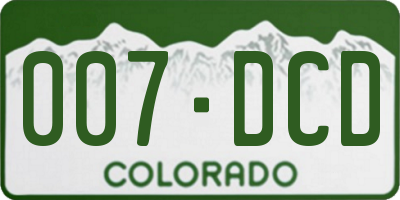 CO license plate 007DCD