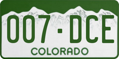 CO license plate 007DCE